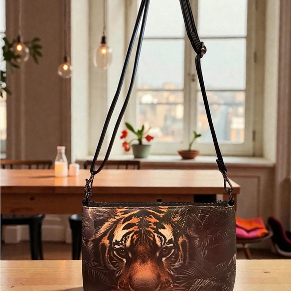 Tiger Hand Painted Crossbody Bag - Picture 9 of 9